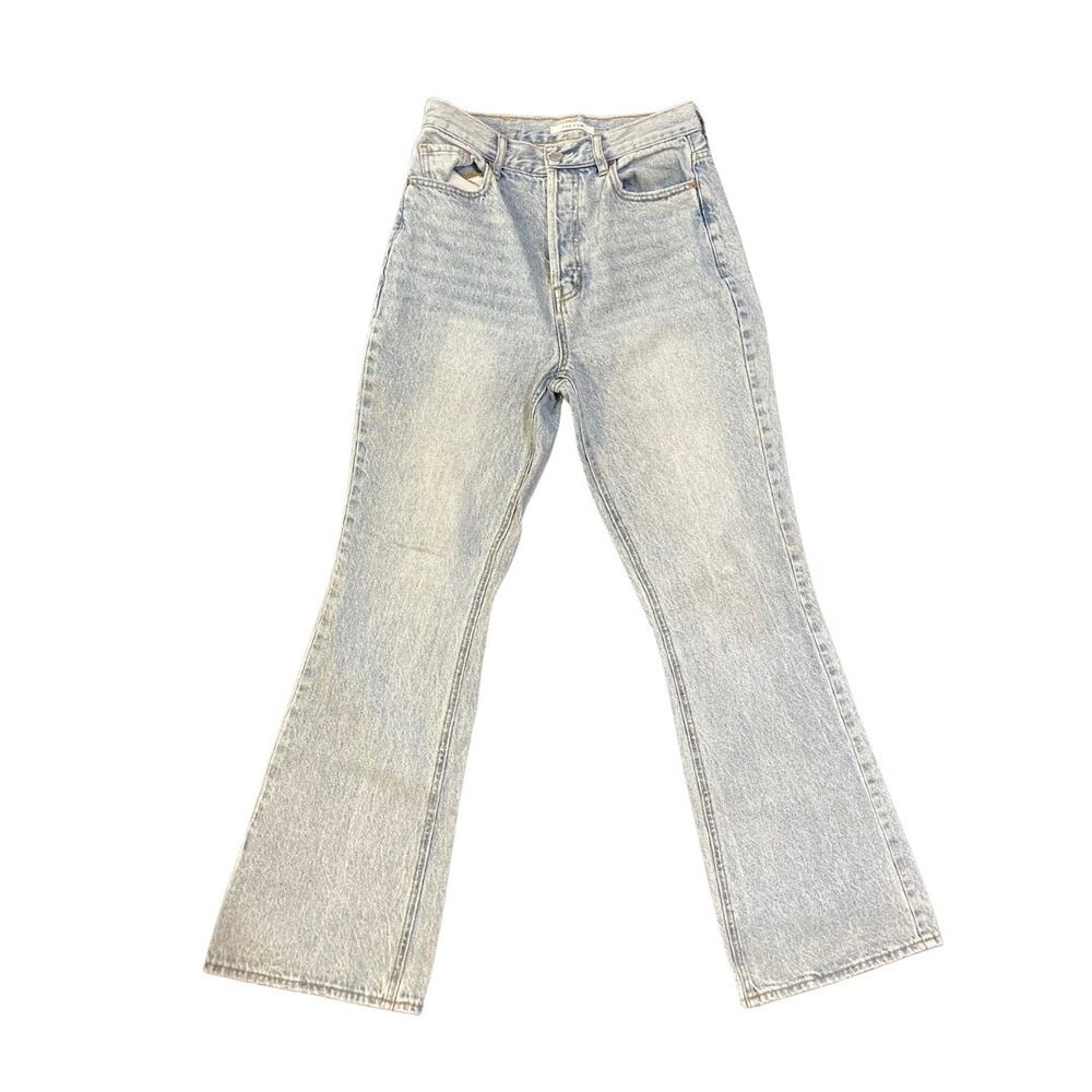PacSun Butterfly High Rise Flare Bootcut Denim Jeans 27 Light Wash Y2K Cowgirl